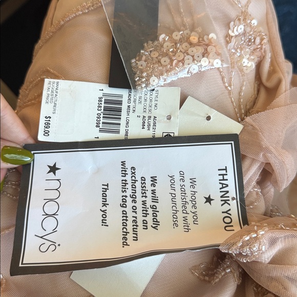 Adrianna Papell (G4) Women's Beaded Flutter-Sleeve Gown NWT SIZE 2 - Picture 7 of 7